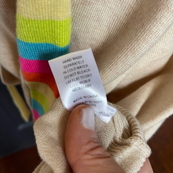 Fate Oatmeal Color Block Sleeve Detail Hoodie Sweater - Picture 7 of 9